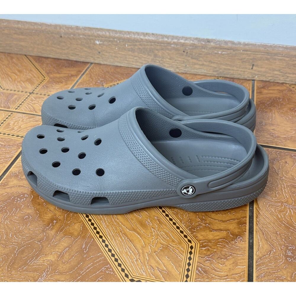 Crocs Classic Clog Men's Gray Slip-On Lightweight Clog Sandals Size 12
